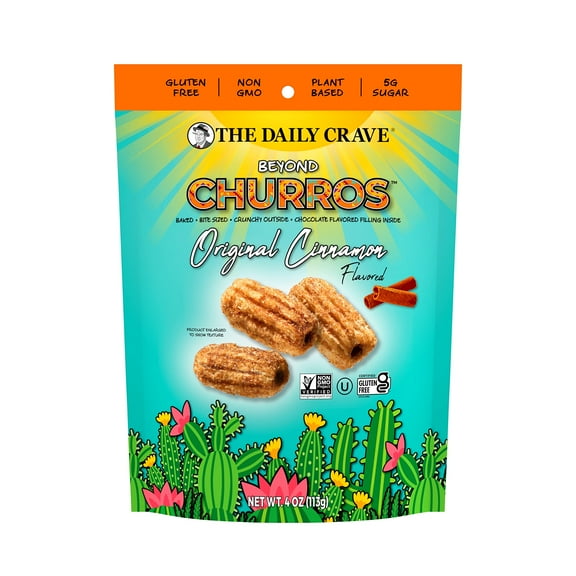 The Daily Crave Beyond OIF8Churros, Cinnamon, 4 Oz (Pack Of 6) Plant-Based, Dairy and Soy-Free, Gluten-Free, Non-GMO, Vegan, Multigrain