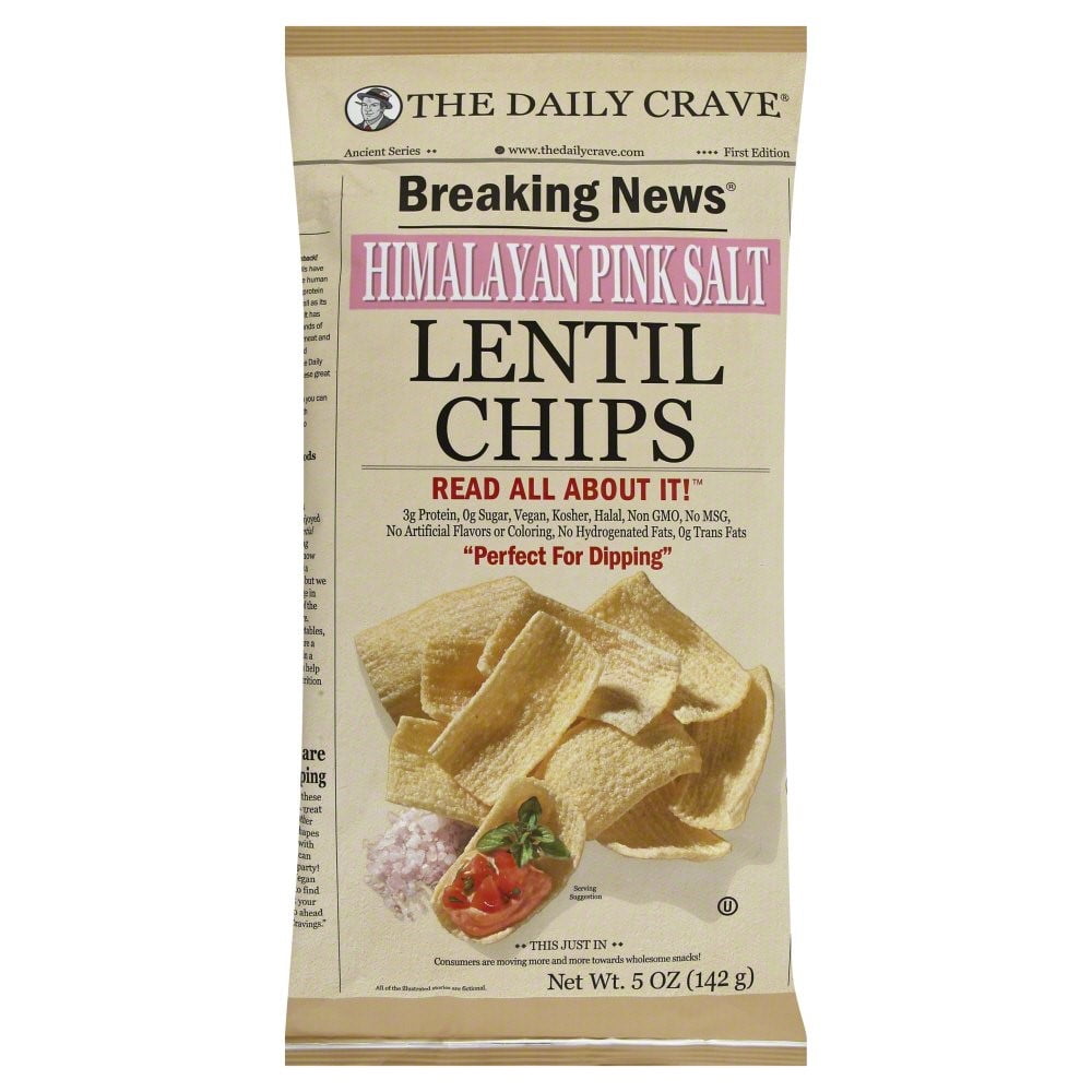 The Daily Crave Himalayan Pink Salt Lentil Chips, 5 Oz.