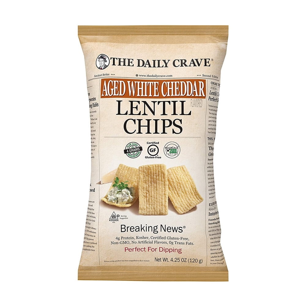 The Daily Crave Lentil Chips Aged White Cheddar 4.25 oz