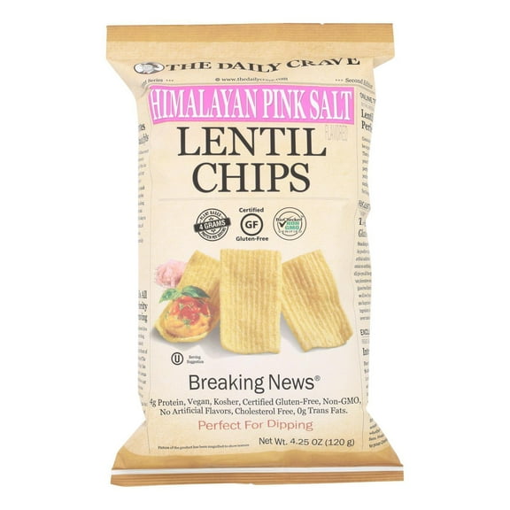 The Daily Crave Lentil Chips, Himalayan Pink Salt, 4.25oz