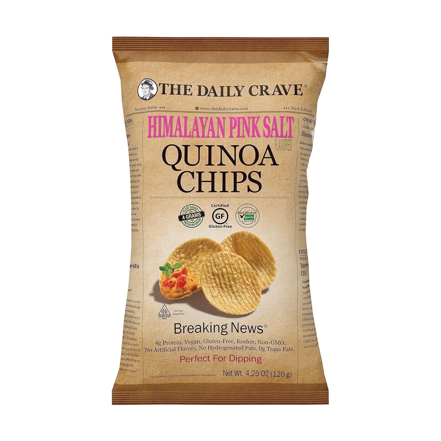 The Daily Crave Quinoa Chips Himalayan Pink Salt -- 4.25 oz Pack of 4