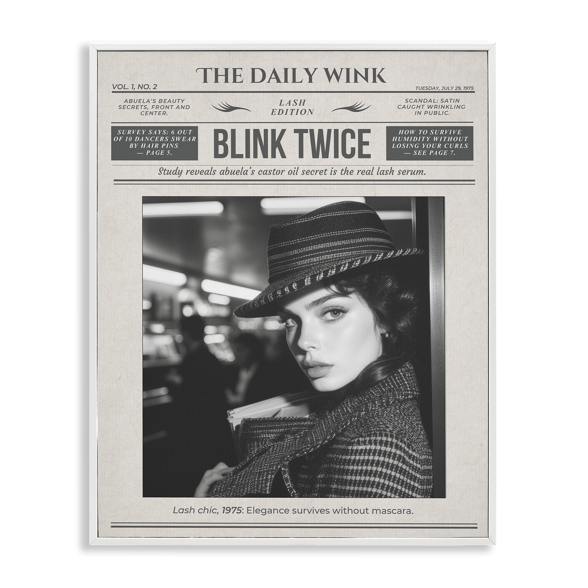 The Daily Wink Magazine White Framed Giclee Art, design by A Barefoot Stylist