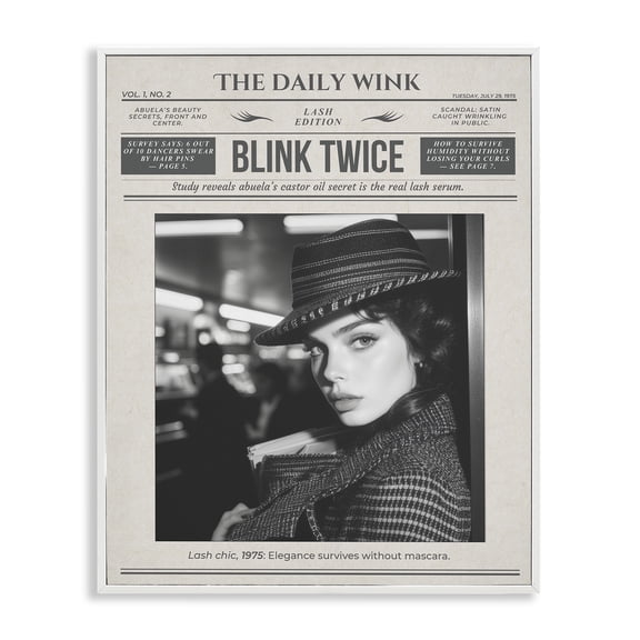 The Daily Wink Magazine White Framed Giclee Art, design by A Barefoot Stylist