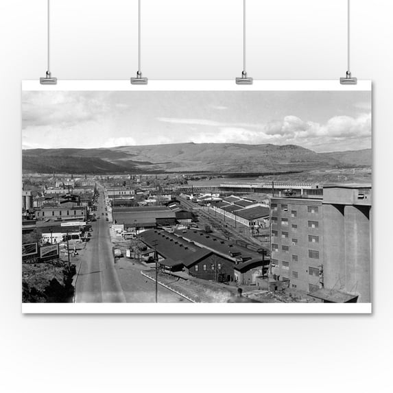 The Dalles, Oregon Town View Looking West on 2nd Photograph (36x54 Giclee Gallery Print, Wall Decor Travel Poster)