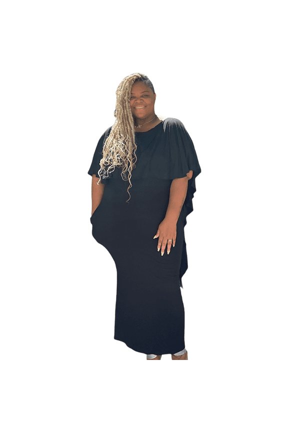 The Dana Black Draped Maxi Dress Size 3X
