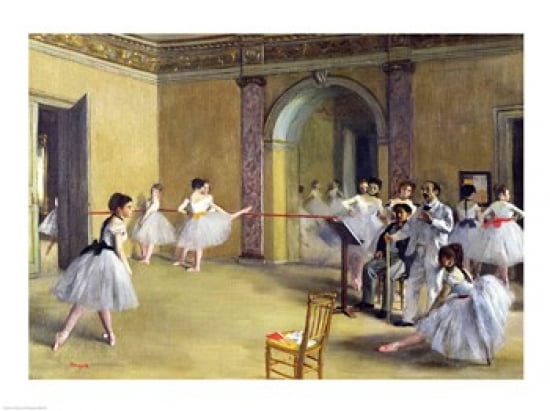 The Dance Foyer at the Opera on the rue Le Peletier 1872 Canvas Art - Edgar Degas (24 x 18)