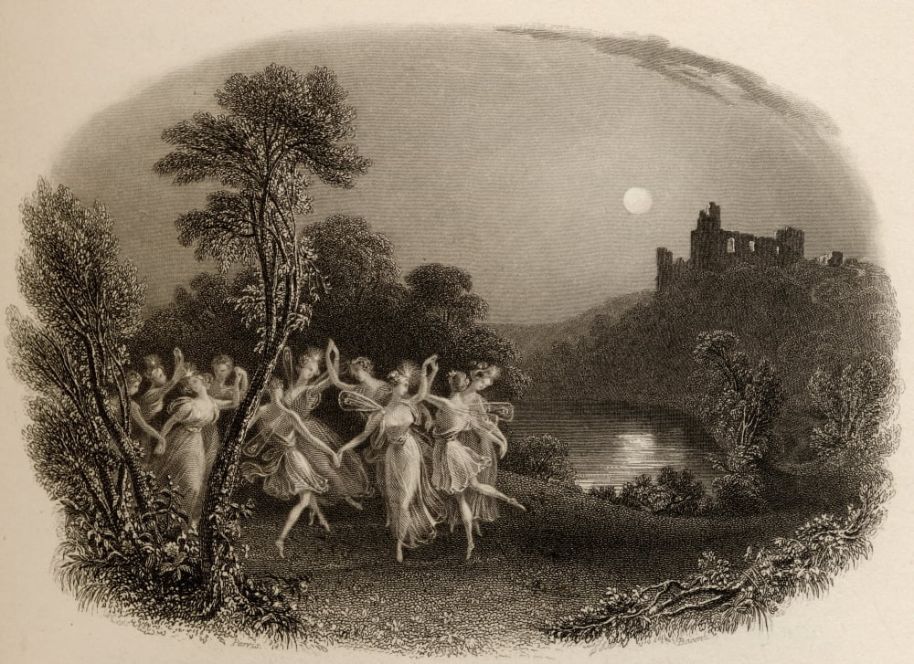 The Dance Of The Fairies Engraved By FCLewis From A 19Th Century Print By ETParris Canvas Art - Ken Welsh Design Pics (34 x 26)