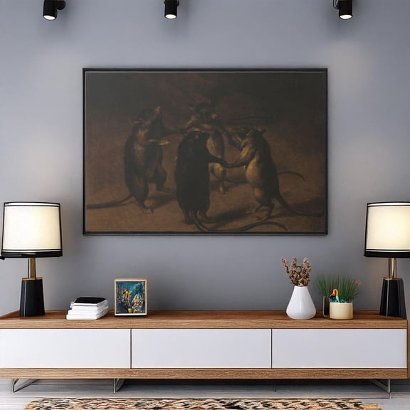 The Dance of Rats by Ferdinand van Kessel Poster Wall Art Reproduction, Unframed Paper Poster 8x10in