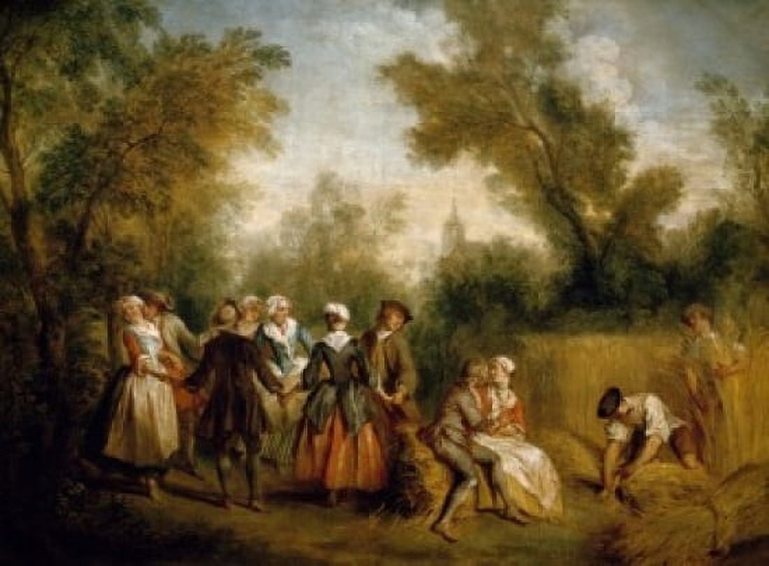 The Dance of Summer by Nicolas Lancret (1690-1743) Canvas Art - Nicolas Lancret (24 x 36)