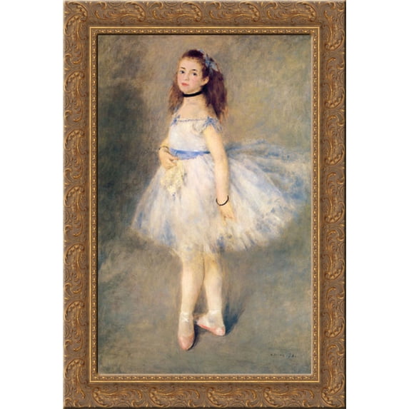 The Dancer 18x24 Gold Ornate Wood Framed Canvas Art by Renoir, Pierre Auguste