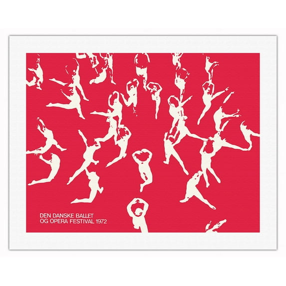The Danish Opera and Ballet Festival - Royal Danish Ballet (Den Danske Ballet) - Vintage Dance Poster by John Johnsen c.1972 - Fine Art Rolled Canvas Print 20in x 26in