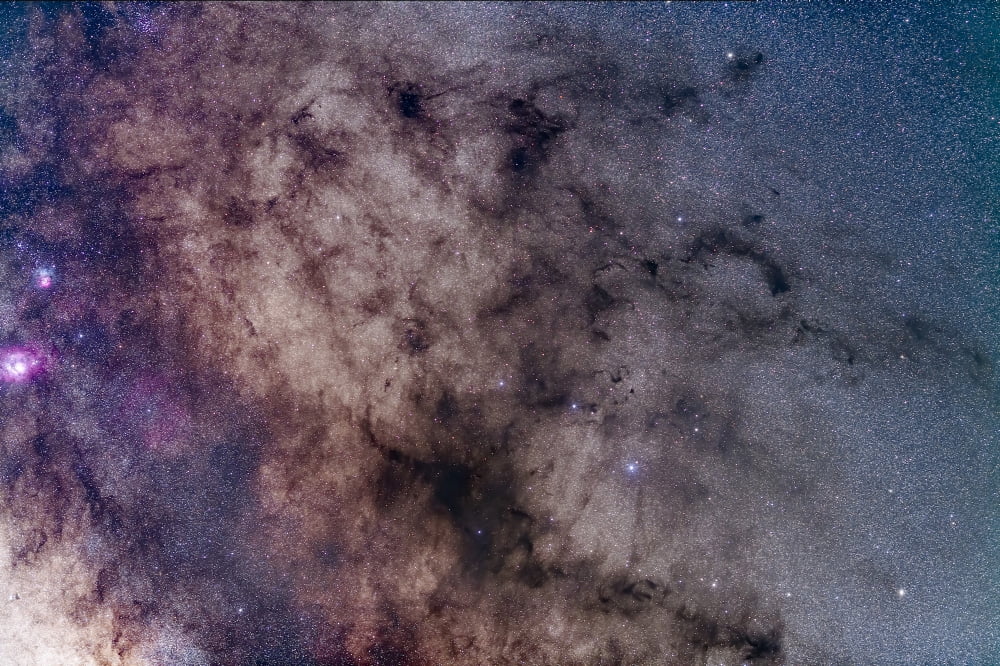 The Dark Horse and Snake Nebulae in Ophiuchus Canvas Art - Alan DyerStocktrek Images (34 x 23)