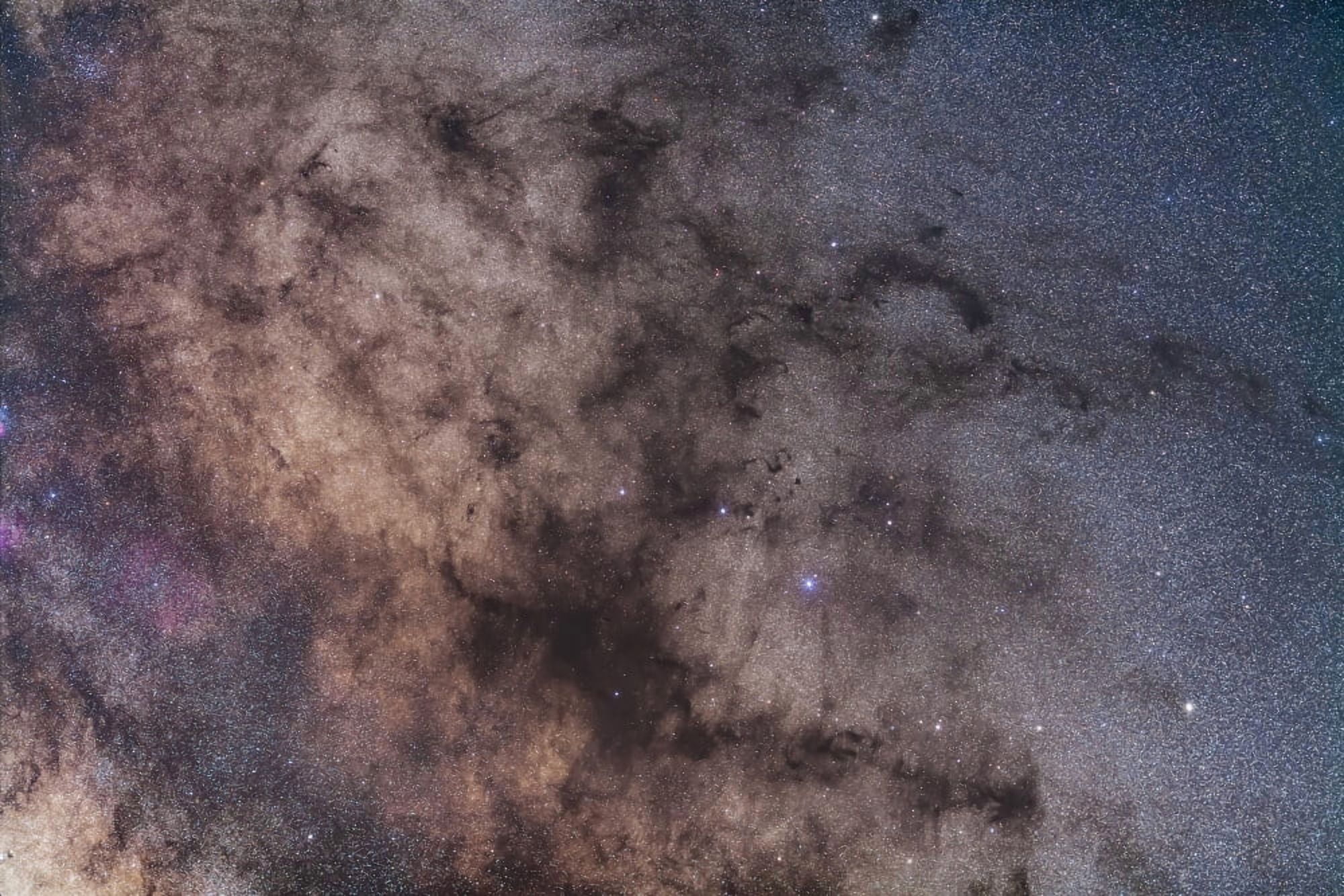 The Dark Horse and Snake Nebulae in Ophiuchus Canvas Art - Alan DyerStocktrek Images (34 x 23)