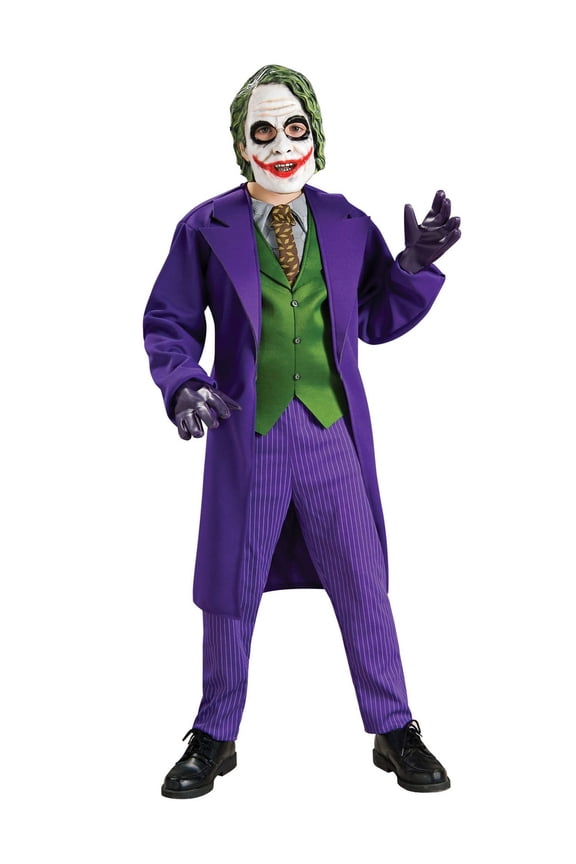 The Dark Knight Joker Deluxe Costume for Kids by Rubies, Boys Large