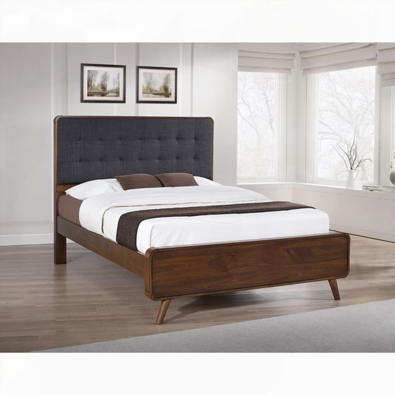Dark Walnut Carson Carrington Queen Platform Bed for Elegant Bedroom