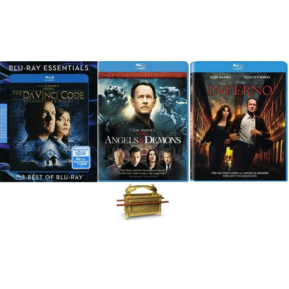 The Davinci Code Trilogy Tom Hanks 3 Blu Ray Set Includes Ark of The Covenant Art Card