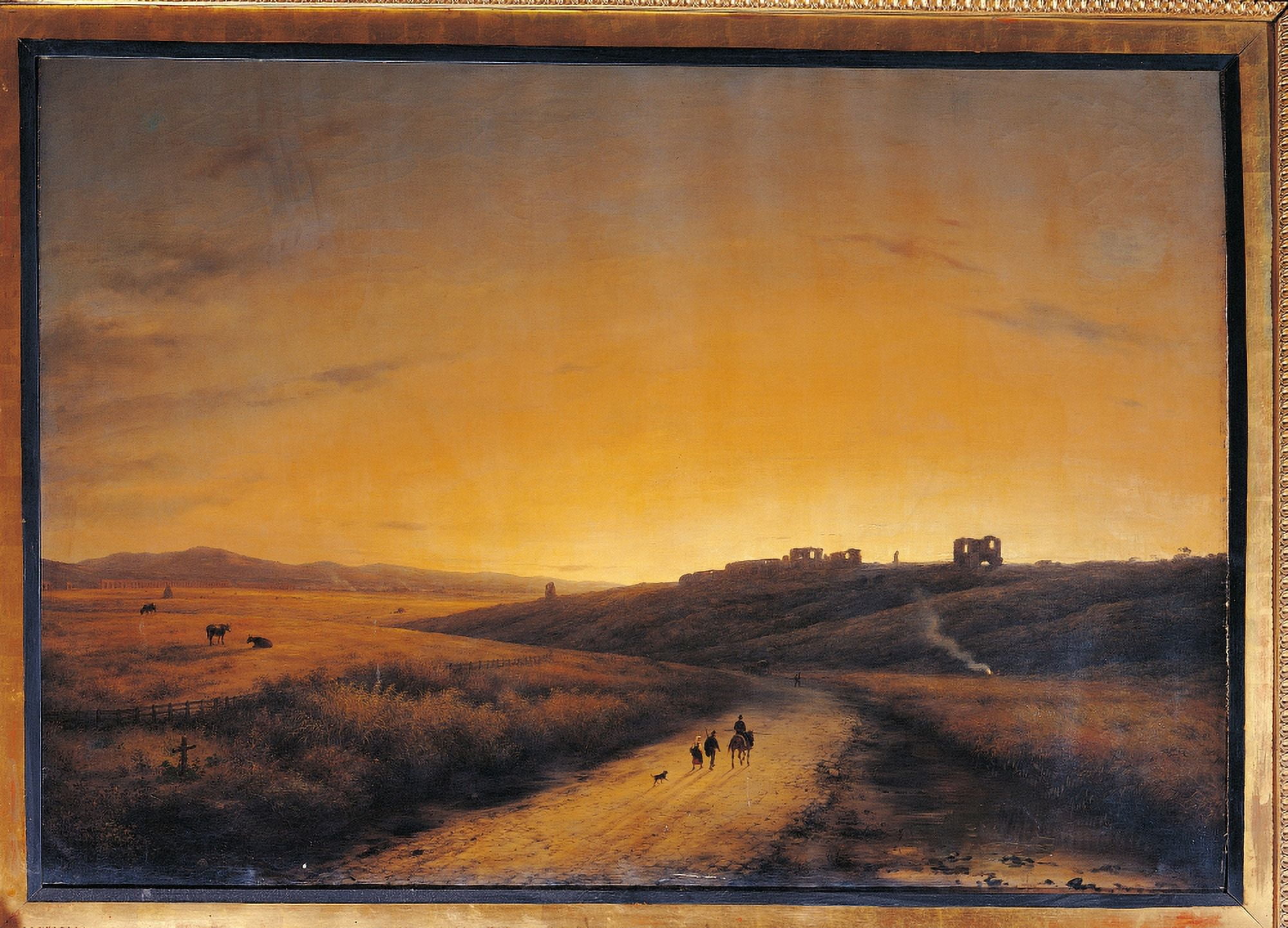 The Dawn Seen From The Countryside Outside Rome Canvas Art - (36 x 24)