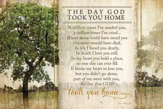 The Day God Took You Home Canvas Art - Jennifer Pugh (12 x 18)