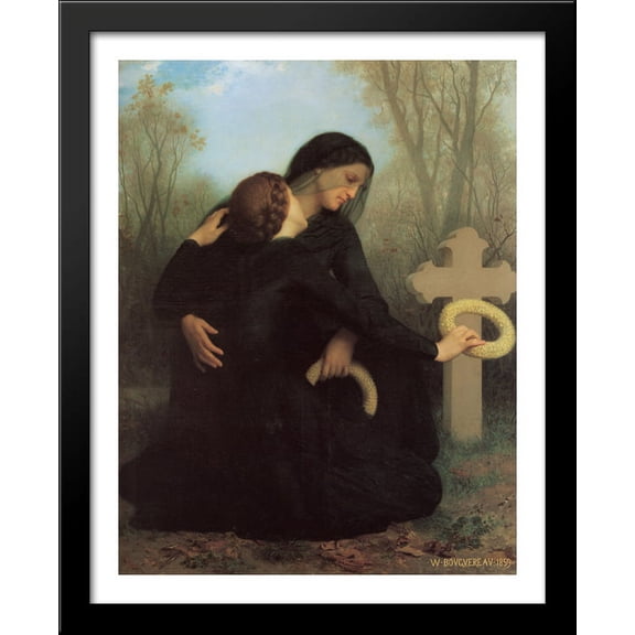 The Day of the Dead 28x34 Large Black Wood Framed Print Art by William Adolphe Bouguereau