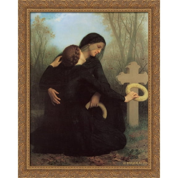 The Day of the Dead 28x34 Large Gold Ornate Wood Framed Canvas Art by William Adolphe Bouguereau