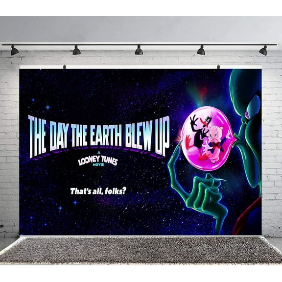 The Day the Earth Blew Up A Looney Tunes Movie Backdrop Banner Party Supplies Poster Movie Theme Background for Photography Birthday Decorations