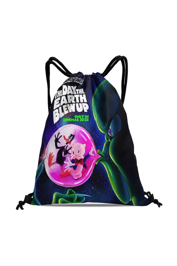 The Day the Earth Blew Up A Looney Tunes Movie Backpack Bag Goodies Merch Drawstring Party Favors Gym Waterproof Swimming Beach