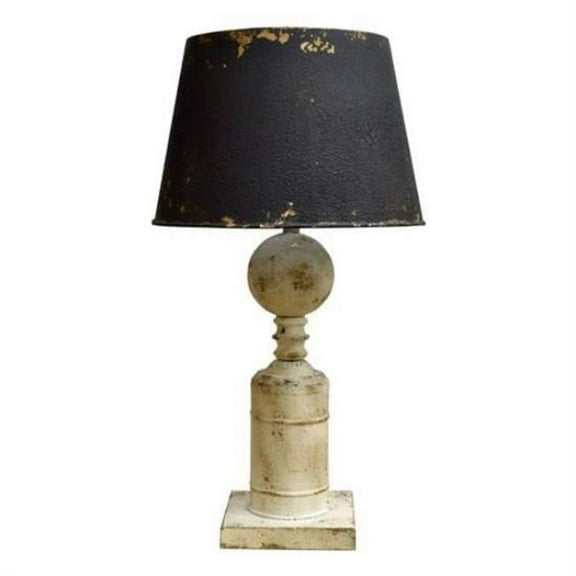 The De'Vine Table Lamp White Wood 30.5"Ht. Traditional Style