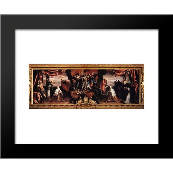 The Dead Christ Adored by Doges Pietro Lando and Marcantonio Trevisan 20x24 Framed Art Print by Tintoretto