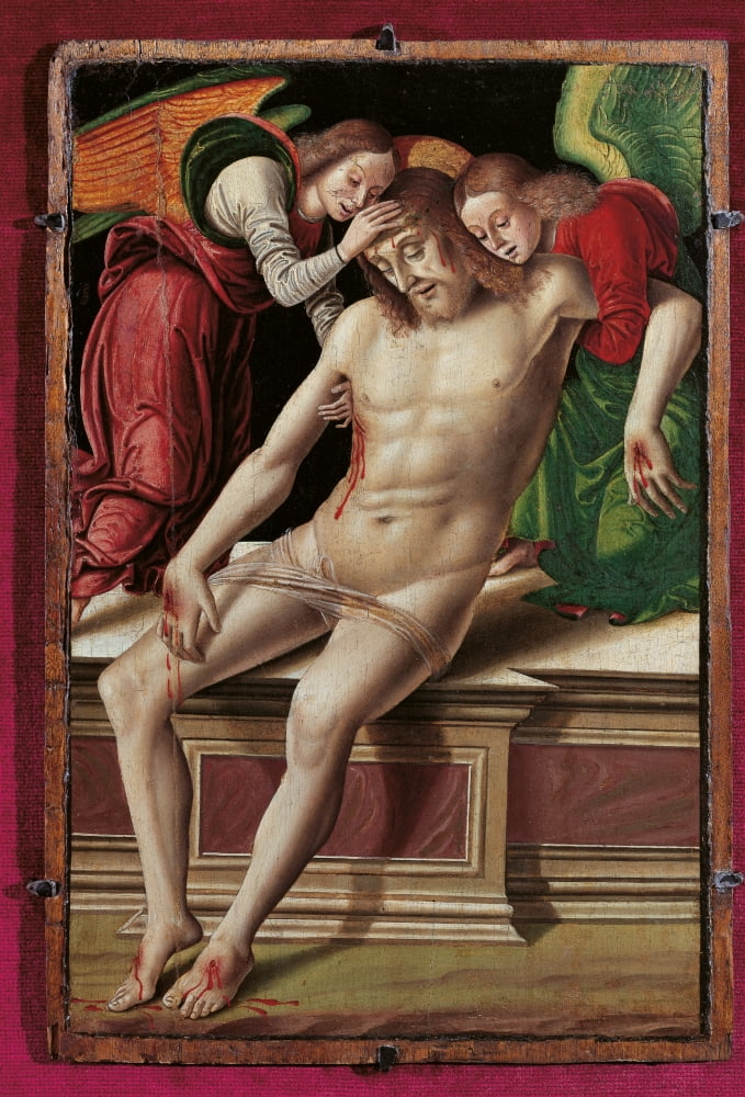 The Dead Christ Supported By Angels Canvas Art - (18 x 24)