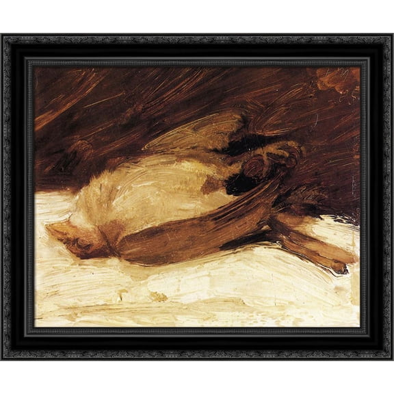 The Dead Sparrow 24x20 Black Ornate Wood Framed Canvas Art by Marc, Franz