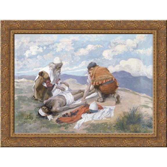 The Death of Aaron 24x18 Gold Ornate Wood Framed Canvas Art by James Tissot
