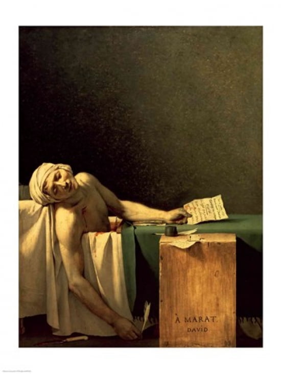 The Death of Marat 1793 Canvas Art - Jacques-Louis David (18 x 24)