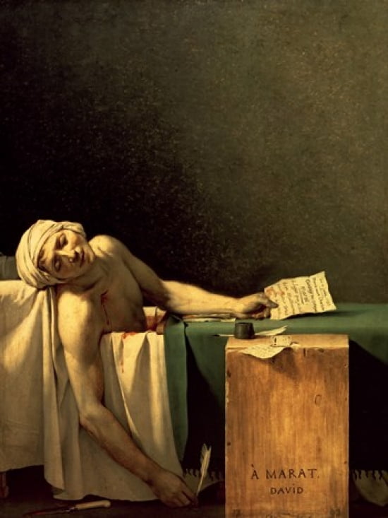 The Death of Marat 1793 Canvas Art - Jacques-Louis David (24 x 30)