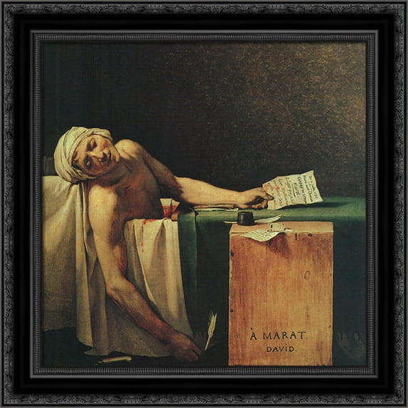 The Death of Marat 20x21 Black Ornate Wood Framed Canvas Art by Tissot, James Jacques Joseph