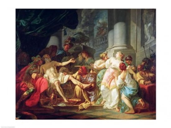The Death of Seneca 1773 Canvas Art - Jacques-Louis David (24 x 18)