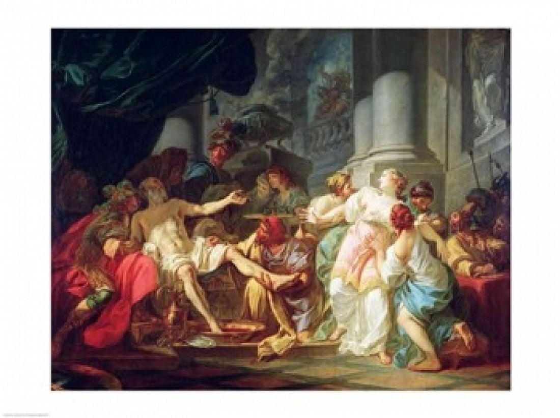 The Death of Seneca 1773 Canvas Art - Jacques-Louis David (36 x 24)