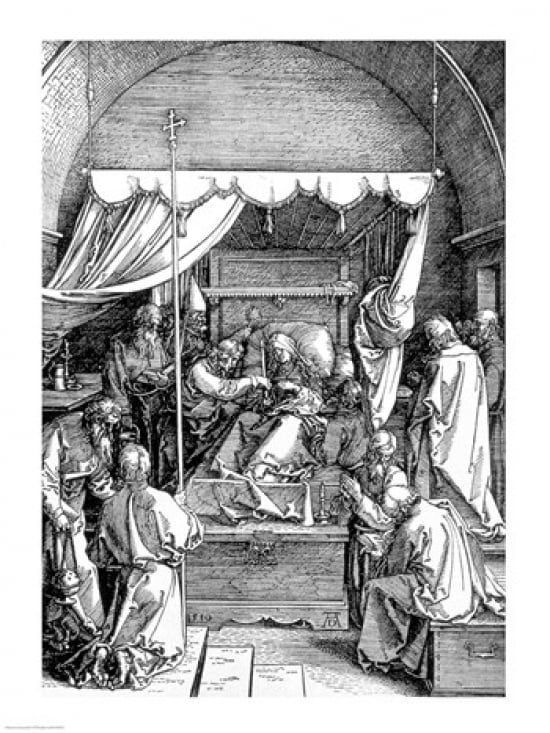 The Death of the Virgin from the Life of the Virgin Canvas Art - Albrecht Durer (18 x 24)