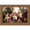 thumbnail image 1 of The Decameron 24x19 Gold Ornate Wood Framed Canvas Art by Winterhalter, Franz Xavier, 1 of 2