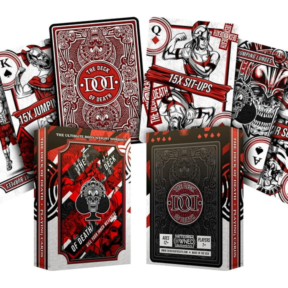 The Deck of Death Workout Cards Full Body Fitness Game for Home & Gym