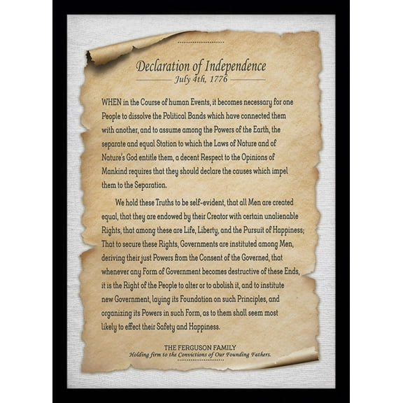 The Declaration of Independence | Personalized Print, Wall Decor