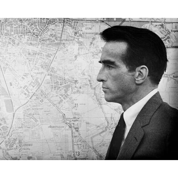 The Defector 1966 Montgomery Clift in front of East German map 8x10 inch photo