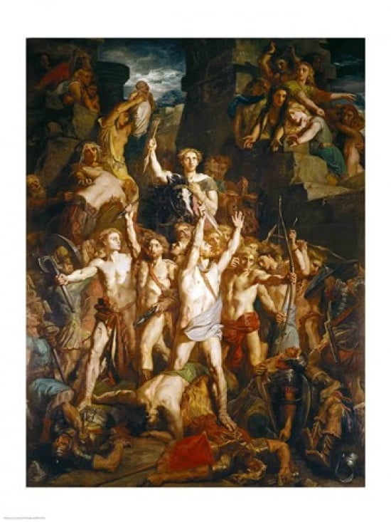 The Defence of Gaul 1855 Canvas Art - Theodore Chasseriau (24 x 36)