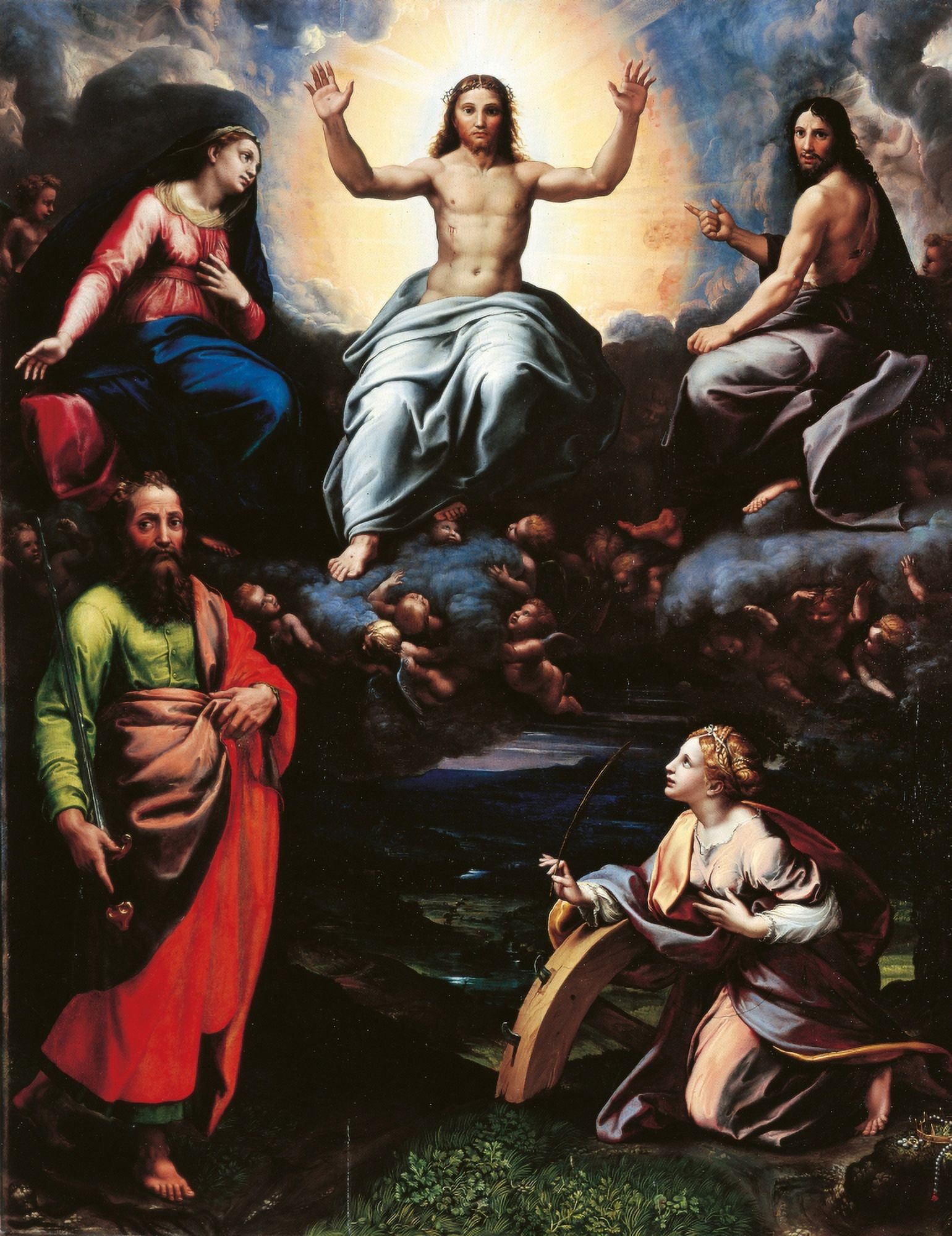 The Deisis With Sts Paul And Catherine Canvas Art - (24 x 36)