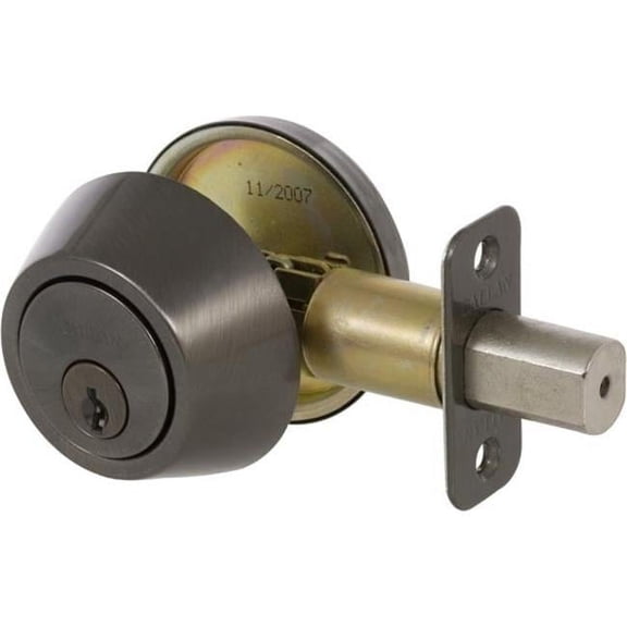 The Delaney 200CS-CS-US3 Deadbolt Single Cylinder Bright Brass View Pack