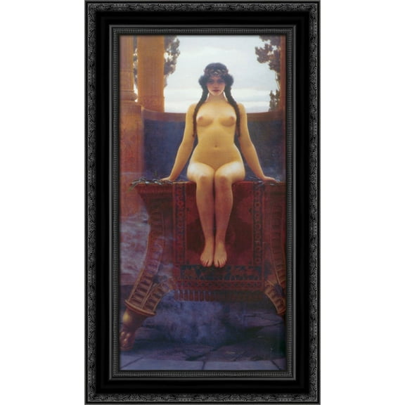 The Delphic Oracle 16x24 Black Ornate Wood Framed Canvas Art by Godward, John William
