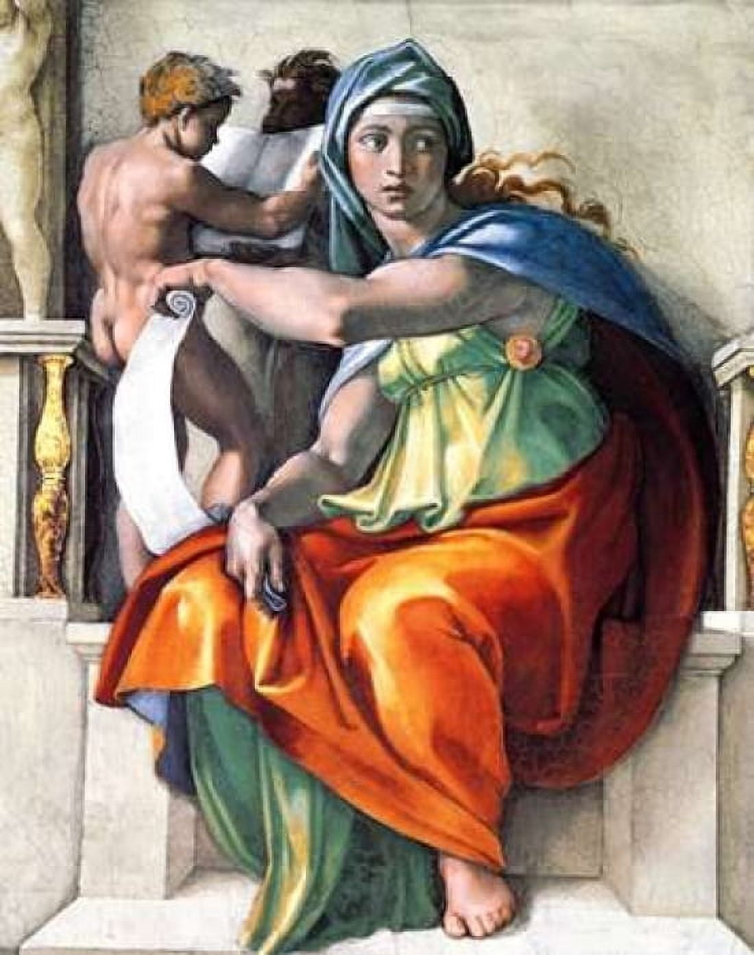 The Delphic Sibyl Canvas Art - Michelangelo (22 x 28)