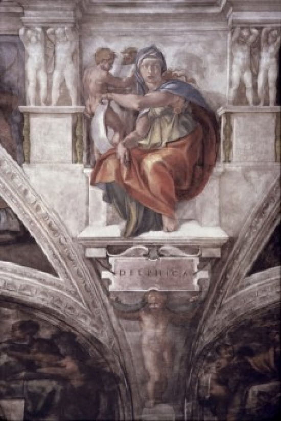 The Delphic Sybil Michelangelo Buonarroti (1475-1564Italian) Fresco Sistine Chapel Vatican Canvas Art - Michelangelo Buonarroti (18 x 24)