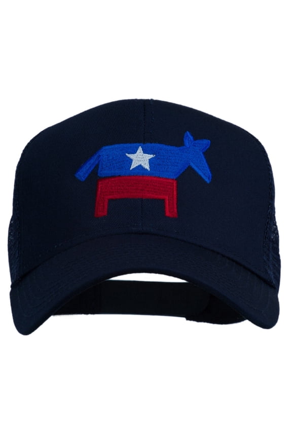 The Democratic Donkey Embroidered Mesh Cap - Navy OSFM