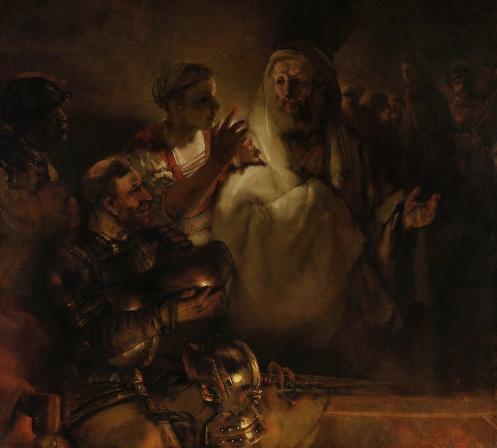 The Denial Of St Peter Canvas Art - (36 x 24)