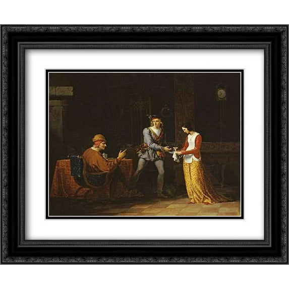 The Departing Highlander 2x Matted 24x20 Black Ornate Framed Art Print by Wachsmith, Ferdinand
